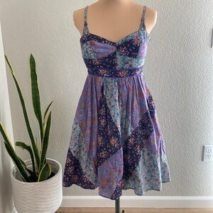 Anthropologie Maeve Patchwork Sundress Floral Pockets Lined Women’s Sz‎ 10